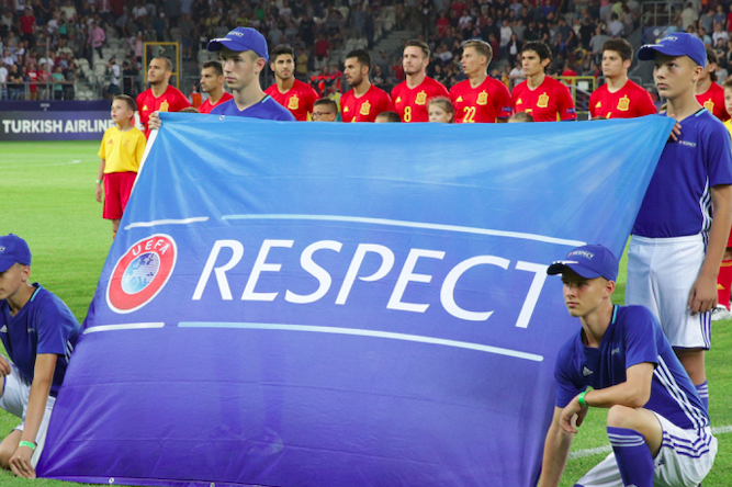 Banderole respect pour un match de ligue europa